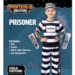 SPOOKTACULAR CREATIONS prisoner inmate Halloween costume with tattoo sleeves -S